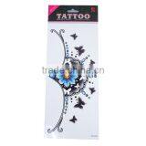 Paper Removable Waterproof Sternum Tattoo Sticker Body Art Blue Butterfly Pattern Flower Custom Temporary Tattoos Printing thumbnail-1