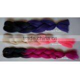 Factory Supply Pre Braided Two Colored Wholesale Cheap Synthetic Braiding Hair thumbnail-1