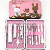Cartoon Nail Clipper Kit Nail Tools Nail Care Scissor Tweezer Knife Ear Pick Manicure Set Tools Case thumbnail-2