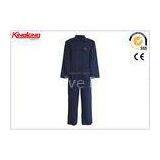 Mens Fire Resistant Coveralls , Anti Static Proban Fabric Factory Worker Uniform