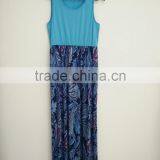 Mom and Daughter Summer Bohemia Long Dress Seelveless Blue Printing Mommy and me Outfits thumbnail-4