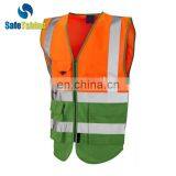 Hi vis green safety vests with a pocket for men