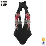 OEM Embroidery Swimsuit Cover up Black Swimsuit thumbnail-2