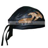 HMB-901M2 LEATHER SKULL CAP DURAG HEA WRAP BANDANA SKULLCAP HATS SCARF SNAKE SKIN ORIGINAL