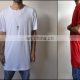 Extended Drop T Shirt Side Zip-up // Kanye West Style Silky Long T shirt