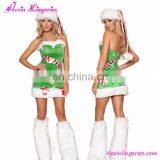 Drop Free Shipping Green Winter Women Christmas Elf Costumes thumbnail-4