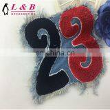 New Design Wholesale Towel Embroidery Patch With Denim thumbnail-6