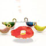 Yiwu Factory Direct Sale 3D Gold/silver Plating 19*10mm Colorful Enamel Bird Charm