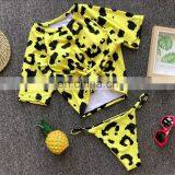 2019 New Split Open Back Chest Pad Adult Swimsuit 2pc Set 9 Colors Women Swimwear Bikini Two-piece Half Sleeve Bikini thumbnail-3