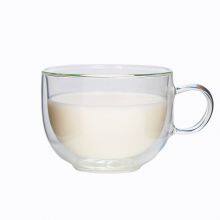 Logo Customized Double Walled Glass Bowl With Handle Doule Layer Glass Bowl For Salad Oatmeal Bowl thumbnail-4
