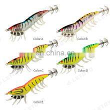 New 95mm/21g Size Hard Wood Shrimp Baits High Quality 5colors Luminous Squid Lures thumbnail-3