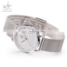 SHENGKE Full Sliver Women Wrist Watches K0049L Girls Mesh Band Watch Ultra Ladies Handwatch Bracelet Watch thumbnail-4