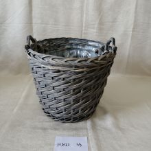 Small Round Shape Willow Wicker Storage Basket Round Flower Pot with ear handle