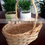 Wicker Picnic Basket,basket,1 PC Wood Chip and Split Willow Basket With Handle thumbnail-2