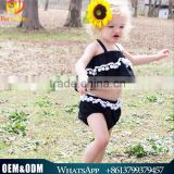 2016 Ins Hot Sale Baby Girl Clothing Toddler Girl Two Pcs Clothes Set Black Stripped Baby Girl Outfits