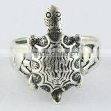 Oxidized Plain Silver Tortoise Silver Ring, 925 Sterling Silver Jewelry, Silver Jewelry thumbnail-2