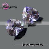 Lavender Loose cz Cubic Zircon Heart Gemstone Pendants thumbnail-1