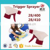 Bottle use 28 400 trigger sprayer white and red can be custom with ribbed closure discharge rate 1.2ml