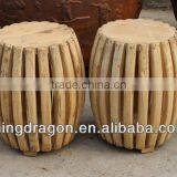 Chinese Antique Natural Wooden Round Stool thumbnail-1
