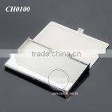 High Quality Pocket Business Card Holder Stainless Steel Plated Silver Concavity Metal Blank Card Case thumbnail-4