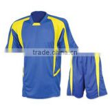 100% Polyester Soccer Uniform Shirt & Shorts Royal/Yellow thumbnail-1