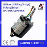 SRH 3899- 8p6s Through bore slip ring ID38mm. OD99mm.14Wires, 10A x8wires 5Ax 6 wires
