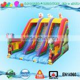 Big Inflatable Slide the Safari Theme, Animal Inflatable Slide for Sale, 3d Elephant n Hippo Double Lane Slide thumbnail-4