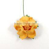 Solid Tangerine, Small Handmade Mulberry Paper Flower, Wedding Party, Scrap-booking Crafts, Wholesale thumbnail-2