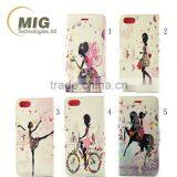 Stand Leather Case for Iphone 7 With Wallet Happiness Girl Design thumbnail-6