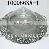 Shabby Chic Glass Dome Cake Stand