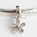 Flower White Zirconia 925 Sterling Silver Charm thumbnail-1