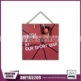 Square Shape Basketball Wall Hanging Frame With Wooden Clips