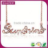 Best Selling Retail Items Rose Gold Letter Necklace For Young Girl