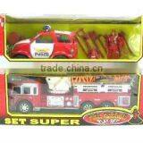 Friction Plastic Toy of Fire Truck Set