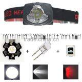 Professional 1W LED+1 White LED+2 RED LED Warning Light Headlamp LED, Best LED Headlamp Headlight, Bright LED Headlamp Lights thumbnail-4