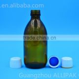 300ML amber oral liquid glass botlle with 28/20 tamper evident cap
