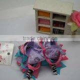 Print Dot and Icecream Layered Grosgrain Ribbon Hair Bows Clips in Hair Extension MYA001627 thumbnail-1