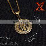 Stinless Steel God Best Friend Forever Saudi Gold Pendant thumbnail-2
