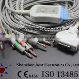 EKG Machine Fukuda Denish EKG 10 Lead Cable and Leadwires IEC 4.0 Banana Connector