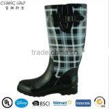 Black and White Boots Ladies Waterproof Boots Rubber Shoes