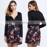 OEM&ODM Welcomed Sexy V Neck Floral Short Mini Dress Long Sleeved RYG-Q123 thumbnail-1