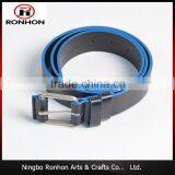 Men Waist Belt with Creative Buckle, simple black PU leather made in China