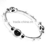 Black Onyx 925 Sterling Silver Bangle