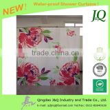 Water Proof Red Peony Flower Shower Curtain