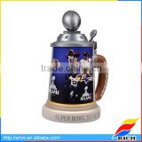 Collectible baseball design ceramic custom beer steins with lids