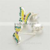 New Design Fashion Cheap Factory Direct Sale Butterfly Enamel Earrings thumbnail-5