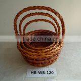 Good Quality Handmade Willow Flower Basket With Handle thumbnail-1