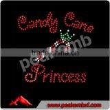 Candy Cane Princess Bling Iron Ons Christmas Rhinestone Tshirts Transfers Design thumbnail-1
