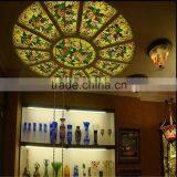 Hand Cut Decorative Stained Glass Skylight Roof thumbnail-4