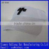 2014 manufacturer customized embroidery white mesh sun visor